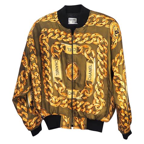 gold chain chanel bomber|Chanel Vintage Bomber Jacket .